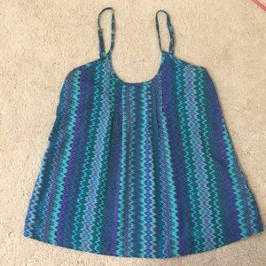 multi colored zig zag patterned tank top